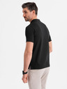 Ombre Clothing Pánská polokošile s výstřihem na zip - černá