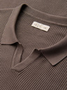 Ombre Clothing Pánská polokošile bez knoflíků s otevřeným límečkem - popel