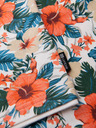 Ombre Clothing Bavlněná polokošile s květinovým potiskem - bílá