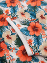 Ombre Clothing Bavlněná polokošile s květinovým potiskem - bílá
