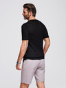 Ombre Clothing Pánský svetr s kulatým výstřihem a krátkými rukávy - černý
