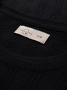 Ombre Clothing Pánský svetr s kulatým výstřihem a krátkými rukávy - černý
