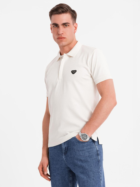Ombre Clothing Pánská polokošile s výstřihem na zip - bílá