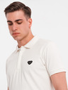Ombre Clothing Pánská polokošile s výstřihem na zip - bílá