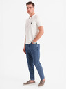 Ombre Clothing Pánská polokošile s výstřihem na zip - bílá