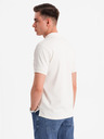 Ombre Clothing Pánská polokošile s výstřihem na zip - bílá