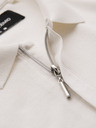 Ombre Clothing Pánská polokošile s výstřihem na zip - bílá