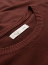 Ombre Clothing Pánská klasická pletená košile s žebrovanými manžetami - teplá hnědá