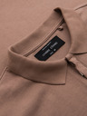 Ombre Clothing Pánská polokošile s výstřihem na zip - světle hnědá