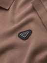 Ombre Clothing Pánská polokošile s výstřihem na zip - světle hnědá