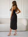 Edoti Midi šaty s rozparkem KENDALL černé