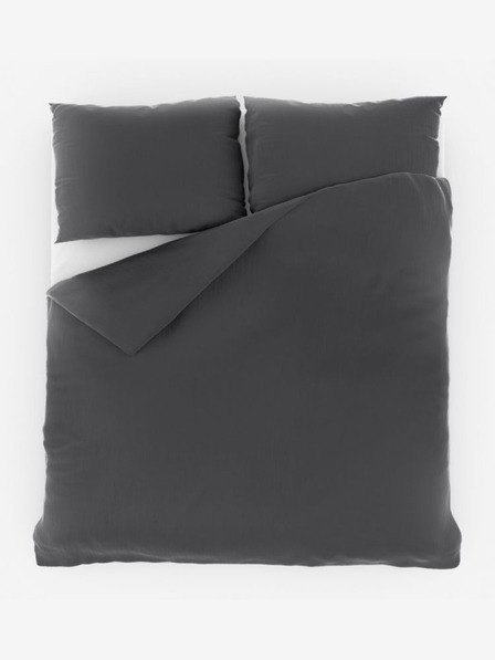 Kvalitex Francouzské mušelínové povlečení 200x200, 70x90cm tmavě šedé Kvalitex
