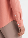 Ombre Clothing Pánská plátěná košile se stojáčkem a kapsou REGULAR FIT - růžová