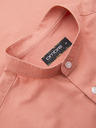Ombre Clothing Pánská plátěná košile se stojáčkem a kapsou REGULAR FIT - růžová