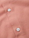Ombre Clothing Pánská plátěná košile se stojáčkem a kapsou REGULAR FIT - růžová