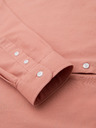 Ombre Clothing Pánská plátěná košile se stojáčkem a kapsou REGULAR FIT - růžová