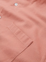 Ombre Clothing Pánská plátěná košile se stojáčkem a kapsou REGULAR FIT - růžová