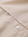 Ombre Clothing Pánská plátěná košile se stojáčkem a kapsou REGULAR FIT - krémová