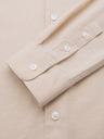 Ombre Clothing Pánská plátěná košile se stojáčkem a kapsou REGULAR FIT - krémová