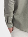 Ombre Clothing Pánská plátěná košile se stojáčkem a kapsou REGULAR FIT - khaki