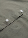 Ombre Clothing Pánská plátěná košile se stojáčkem a kapsou REGULAR FIT - khaki