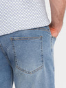 Ombre Clothing Pánské džínové kraťasy klasického střihu - světle modré