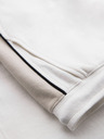 Ombre Clothing Pánské krátké teplákové kraťasy s širokými pruhy - bílé