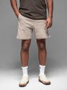 Ombre Clothing Pánské krátké teplákové kraťasy s širokými pruhy - béžové