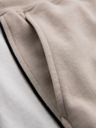 Ombre Clothing Pánské krátké teplákové kraťasy s širokými pruhy - béžové