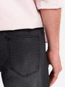 Ombre Clothing Pánské džínové šortky klasického střihu - černé