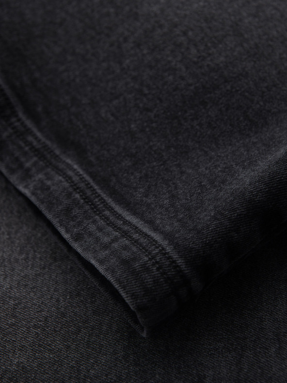 Ombre Clothing Pánské šortky s elastickým pasem a pracím efektem - černé