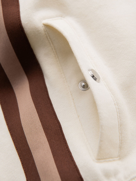 Ombre Clothing Pánské teplákové šortky s lemováním a žebrovaným pasem - krémové