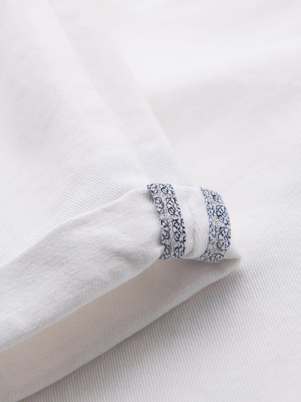 Ombre Clothing Pánské džínové šortky s ohrnutou nohavicí - bílé