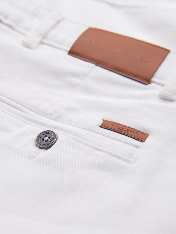 Ombre Clothing Pánské džínové šortky s ohrnutou nohavicí - bílé