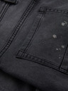 Ombre Clothing Pánské krátké džínové šortky s roztržením a ohrnutou nohavicí - šedé