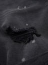 Ombre Clothing Pánské krátké džínové šortky s roztržením a ohrnutou nohavicí - šedé