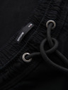 Ombre Clothing Pánské bavlněné šortky s elastickým pasem - černé