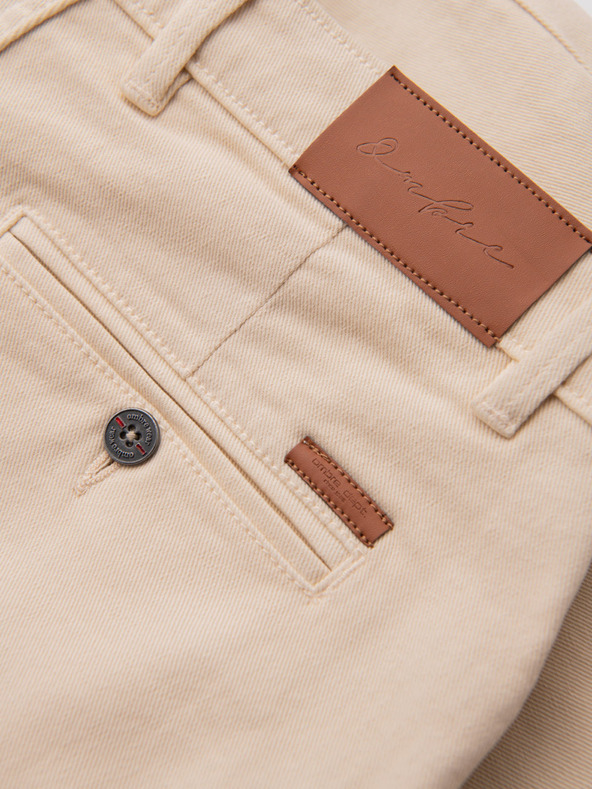 Ombre Clothing Pánské džínové šortky s ohrnutou nohavicí - krémové