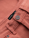 Ombre Clothing Pánské džínové šortky s ohrnutou nohavicí - korálová