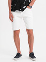 Ombre Clothing Pánské džínové šortky klasického střihu - bílé