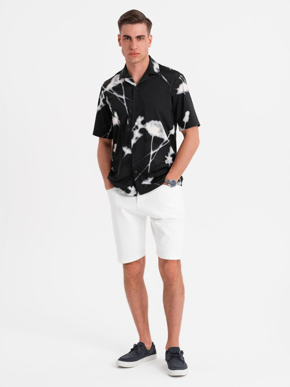 Ombre Clothing Pánské džínové šortky klasického střihu - bílé