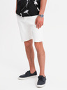 Ombre Clothing Pánské džínové šortky klasického střihu - bílé