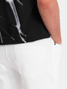 Ombre Clothing Pánské džínové šortky klasického střihu - bílé
