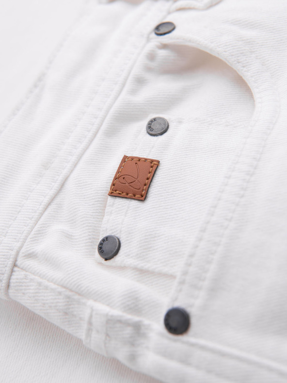 Ombre Clothing Pánské džínové šortky klasického střihu - bílé