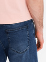 Ombre Clothing Pánské šortky s elastickým pasem a pracím efektem - modré