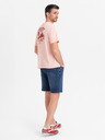 Ombre Clothing Pánské šortky s elastickým pasem a pracím efektem - modré