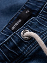 Ombre Clothing Pánské šortky s elastickým pasem a pracím efektem - modré