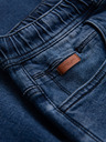 Ombre Clothing Pánské šortky s elastickým pasem a pracím efektem - modré