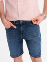 Ombre Clothing Pánské džínové šortky klasického střihu - tmavě modré