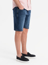 Ombre Clothing Pánské džínové šortky klasického střihu - tmavě modré